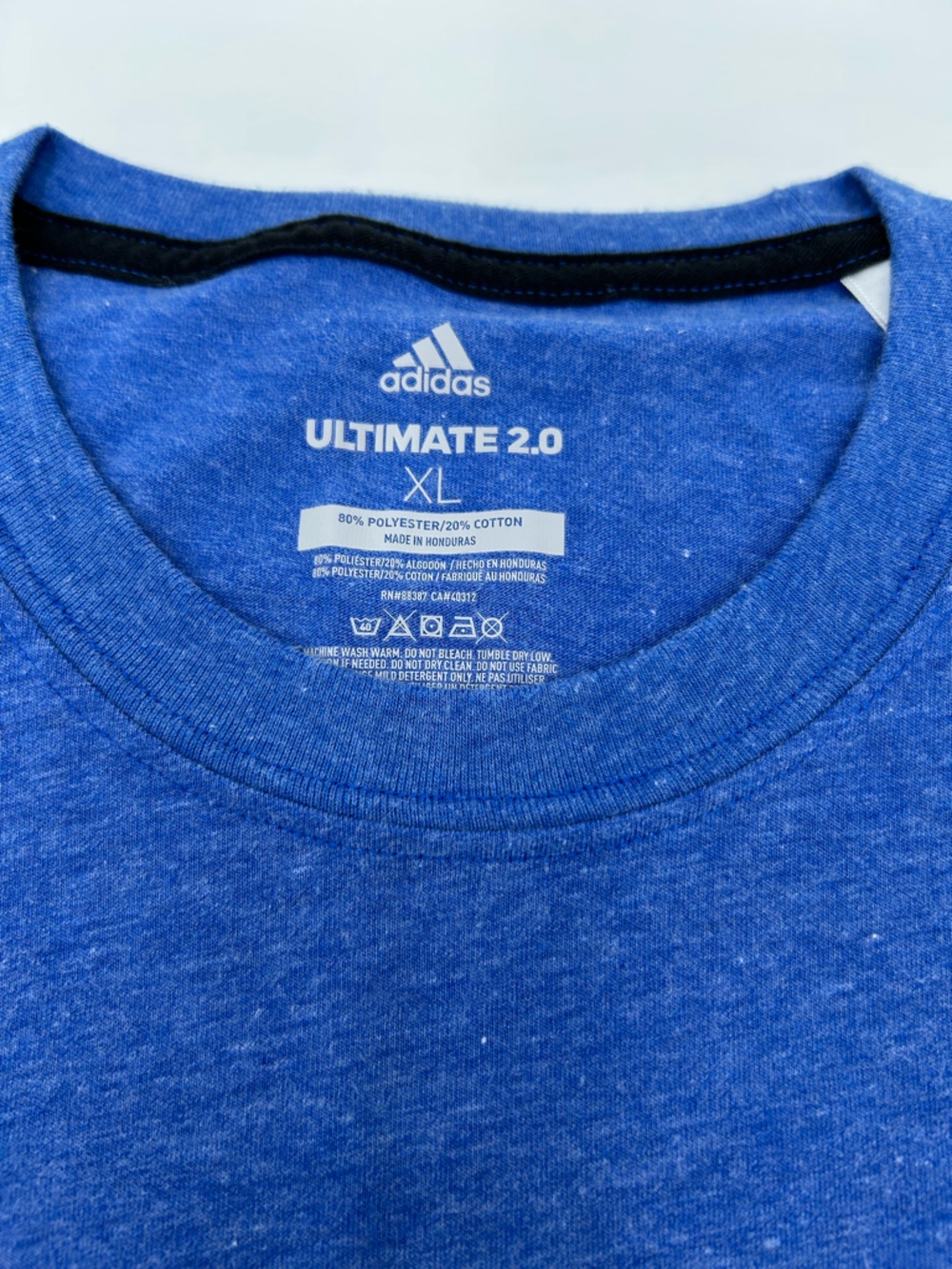 adidas Heathered Blue Ultimate 2.0 Climalite Tee XL - Picture 3 of 8
